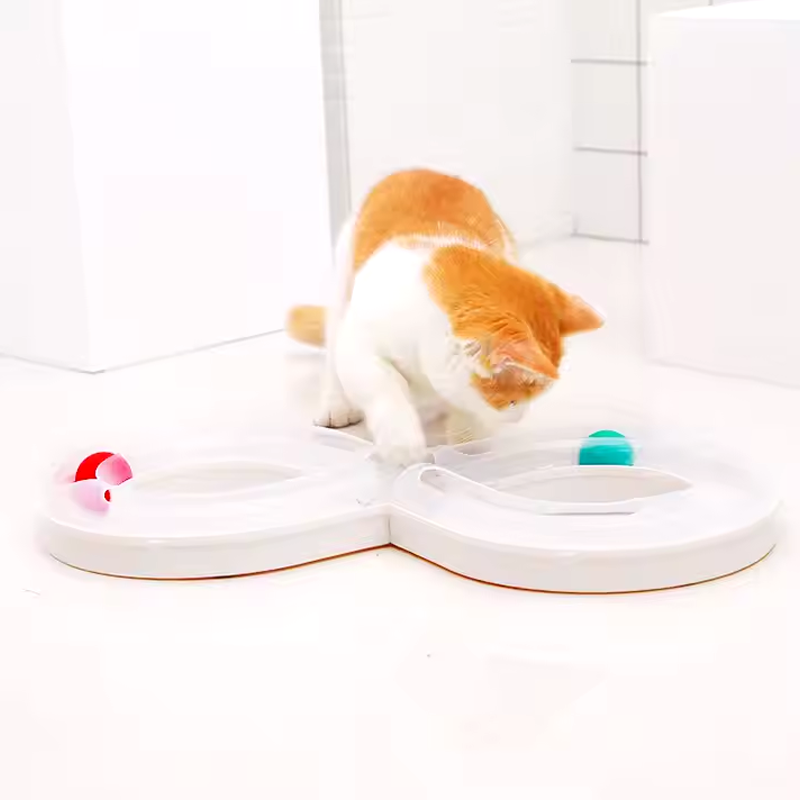 Whisker spin turntable roller cat toy with cat