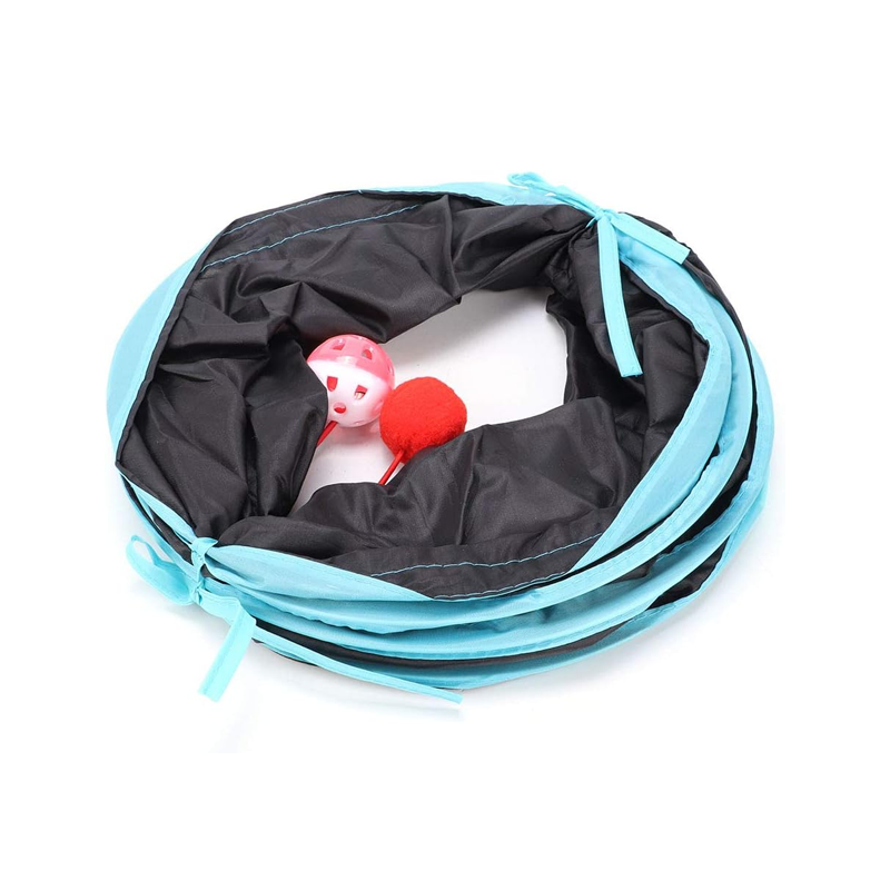 Hideaway Cat Tunnel with Bell Toy folded